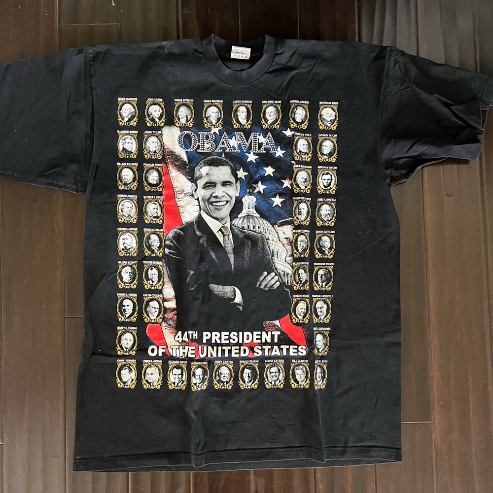 Pro Tag 44th President Obama Short Sleeve Embellished T-Shirt Size 3XLT